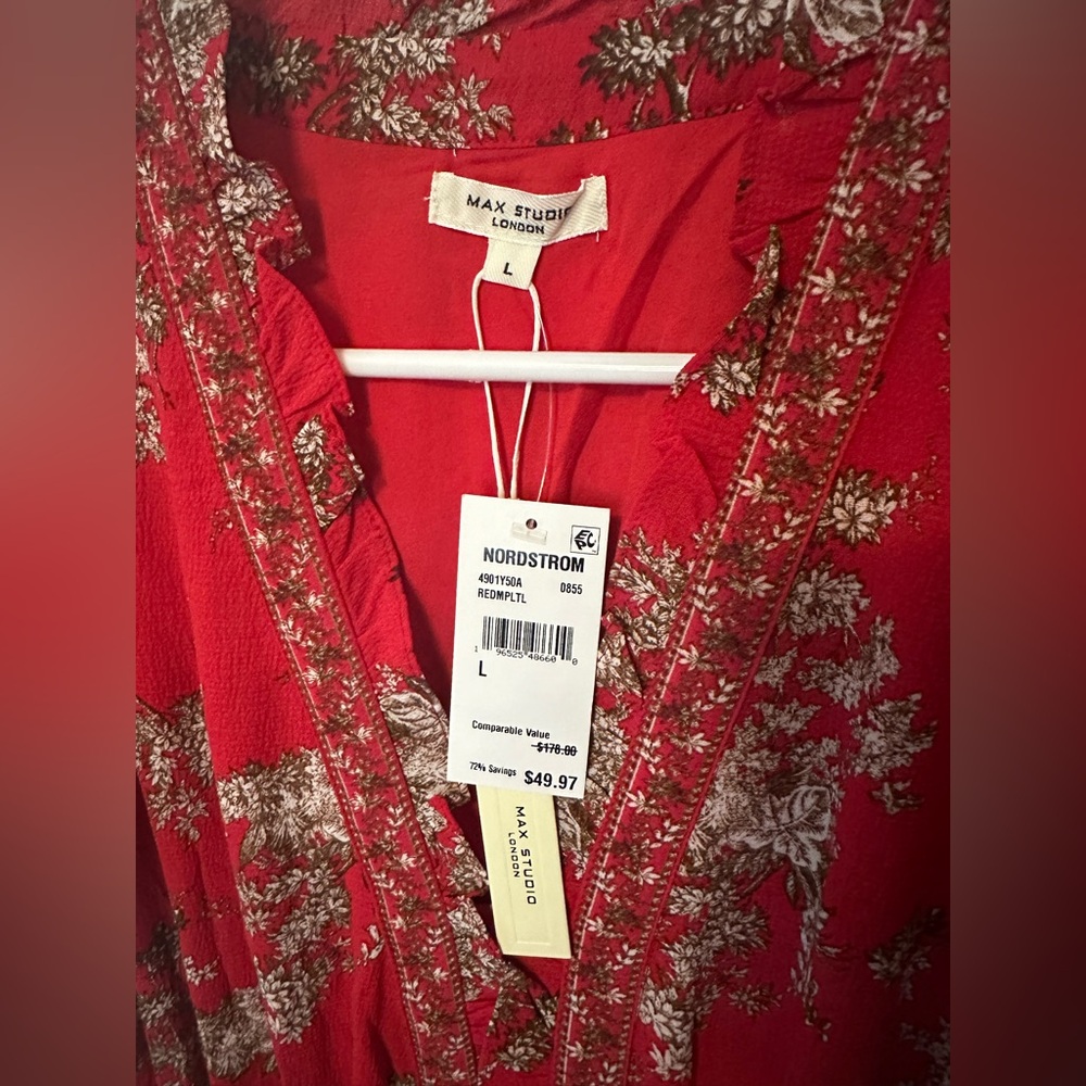 Max Studio Red Floral Maxi Dress - Picture 2 of 3
